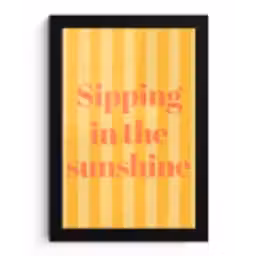 Gestreept - Geel - Sunshine - Letters fotolijst zwart zonder passe partout klein -3d