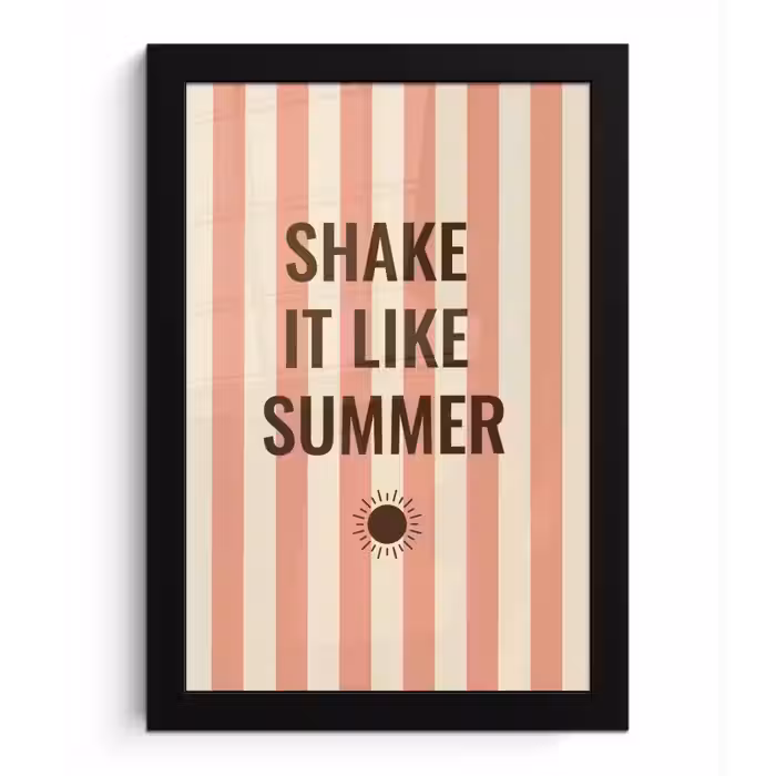 Zomer - Quote - Strepen fotolijst zwart zonder passe partout klein -3d