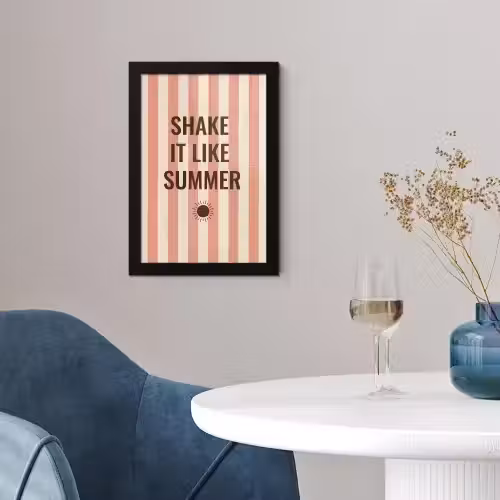 Zomer - Quote - Strepen fotolijst zwart zonder passe partout klein -sfeer4