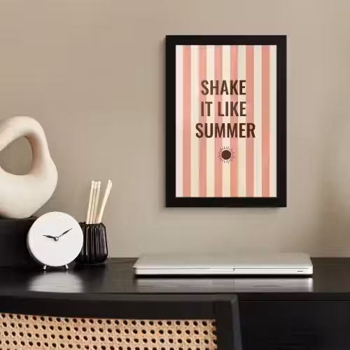 Zomer - Quote - Strepen fotolijst zwart zonder passe partout klein -sfeer1