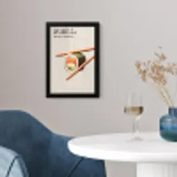 Sushi - Zalm - Rijst - Japans fotolijst zwart zonder passe partout klein -sfeer4