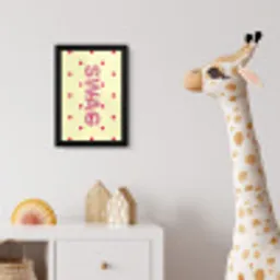Swag - Roze - Stippen - Geel fotolijst zwart zonder passe partout klein -usfeer4_kinderkamer