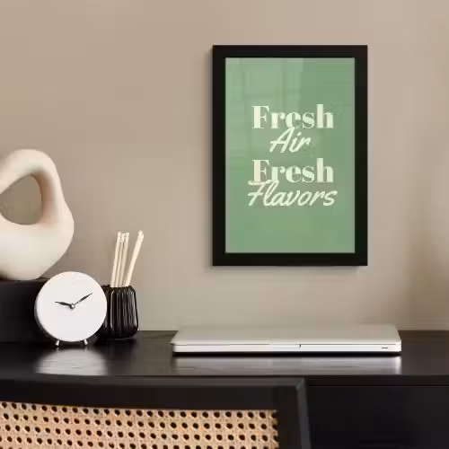 Tekst - Groen - Sierlijk - Letters fotolijst zwart zonder passe partout klein -sfeer1