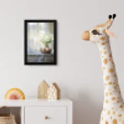 Vaas - Eieren - Bloemen fotolijst zwart zonder passe partout klein -usfeer4_kinderkamer