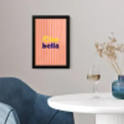 Verticaal - Strepen - Oranje - Ciao bella fotolijst zwart zonder passe partout klein -sfeer4
