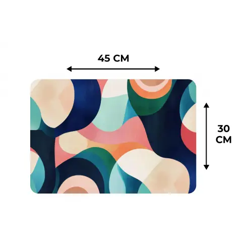 Abstract - Blauw - Roze Placemat vinyl groot -specs
