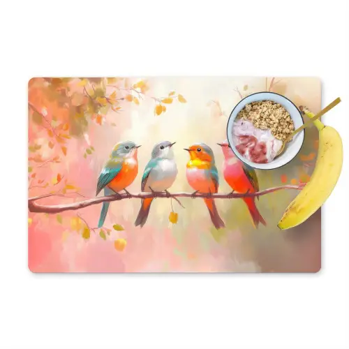 Vogels - Kleurrijk - Tak Placemat vinyl groot -zzzproduct_Kitchenyeah-website
