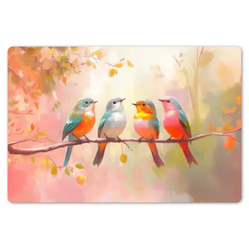 Vogels - Kleurrijk - Tak Placemat vinyl groot -zzsfeer1_Kitchenyeah-website
