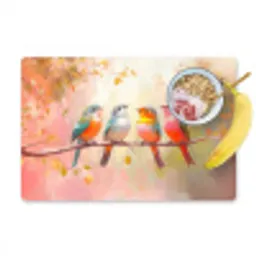 Vogels - Kleurrijk - Tak Placemat vinyl groot -zzzproduct_Kitchenyeah-website