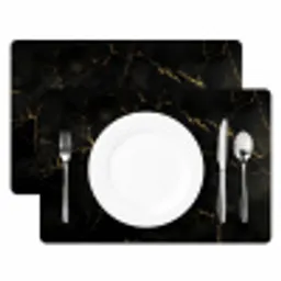 Zwart marmer - Gouden aders - Klassiek Placemat vinyl groot -zzsfeer2_Kitchenyeah-website