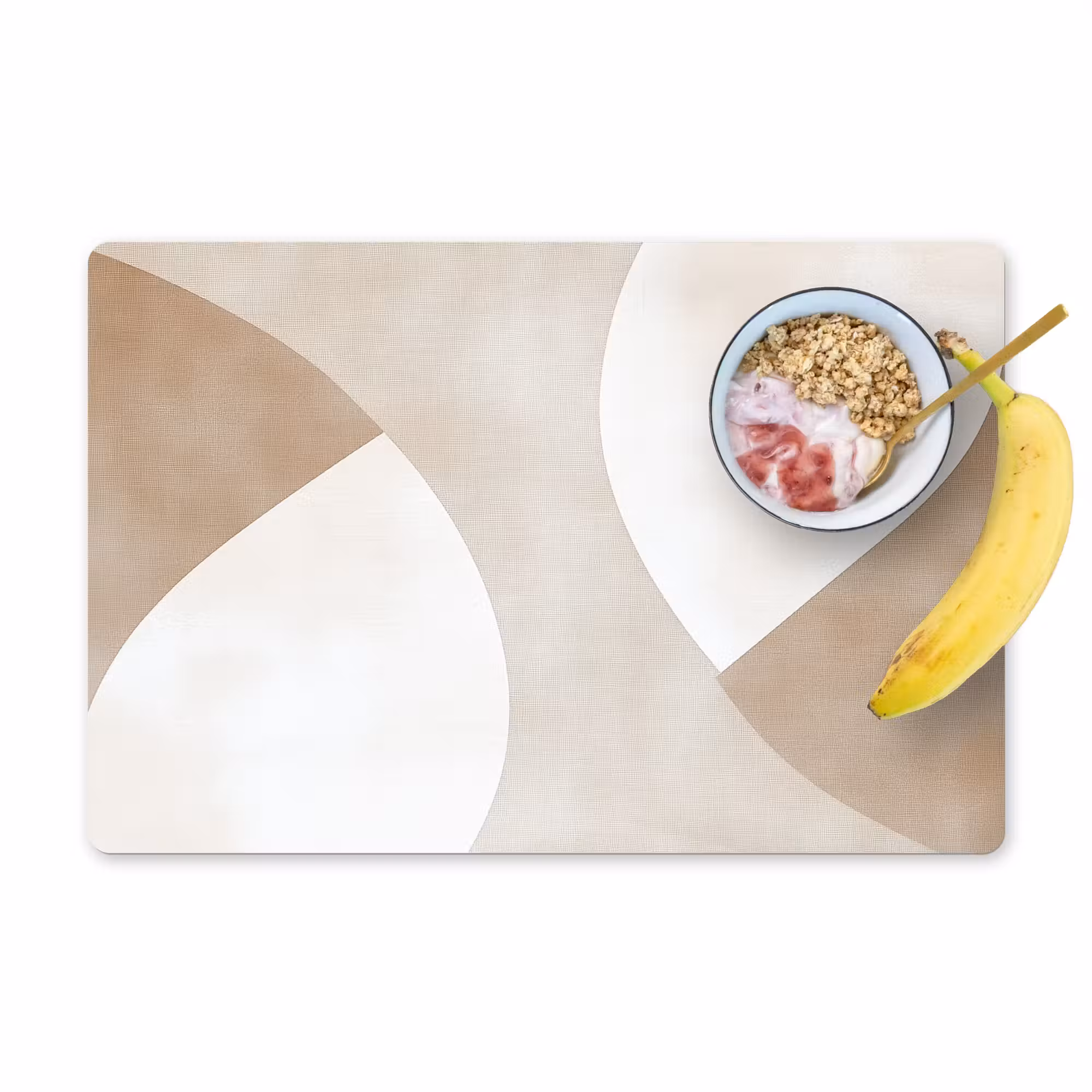 Placemat - 6 pieces - Brown - Japandi - Abstract