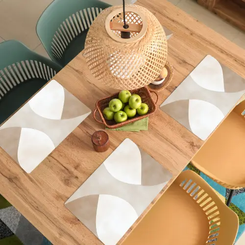 Bruin - Japandi - Abstract Placemat vinyl groot -zzsfeer5_Kitchenyeah-website