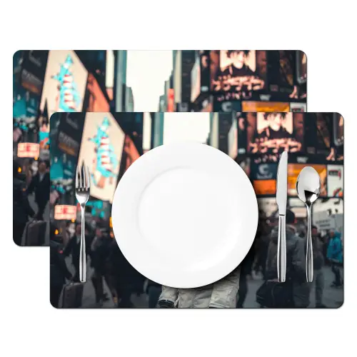 Stad - Mensen - Astronaut - Wit Placemat vinyl groot -zzsfeer2_Kitchenyeah-website
