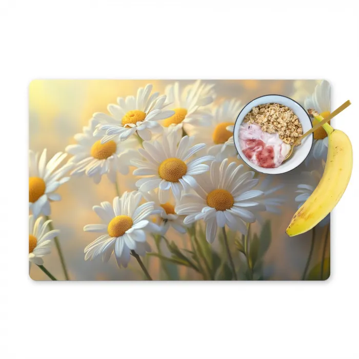 Madeliefjes - Wit - Zonlicht Placemat vinyl groot -zzzproduct_Kitchenyeah-website