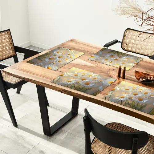 Madeliefjes - Wit - Zonlicht Placemat vinyl groot -zzsfeer4_Kitchenyeah-website