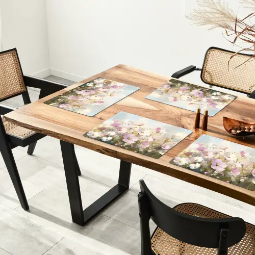 Bloemenveld - Lichte tinten - Geschilderd Placemat vinyl groot -zzsfeer4_Kitchenyeah-website
