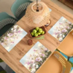 Bloemenveld - Lichte tinten - Geschilderd Placemat vinyl groot -zzsfeer5_Kitchenyeah-website