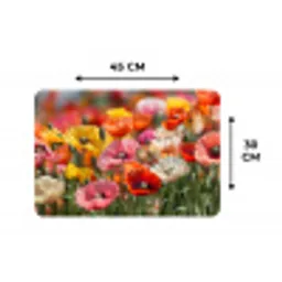Bloemenveld - Klaprozen - Kleurrijk Placemat vinyl groot -specs