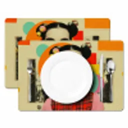 Meisje - Zonnebril - Kat - Retro Placemat vinyl groot -zzsfeer2_Kitchenyeah-website