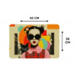 Meisje - Zonnebril - Kat - Retro Placemat vinyl groot -specs