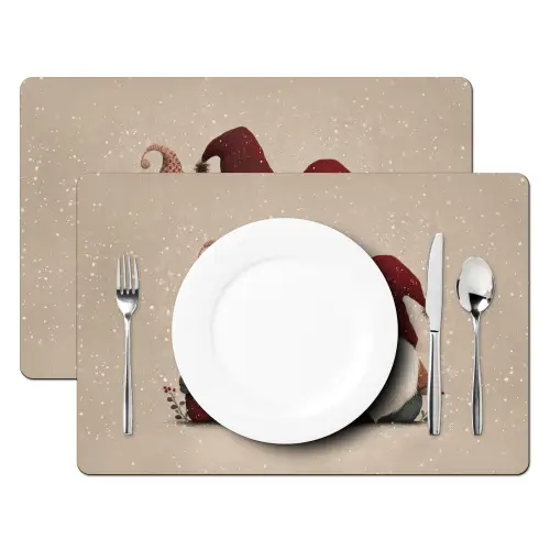 Kabouters - Kerst - Sneeuw - Puntmutsen Placemat vinyl groot -zzsfeer2_Kitchenyeah-website