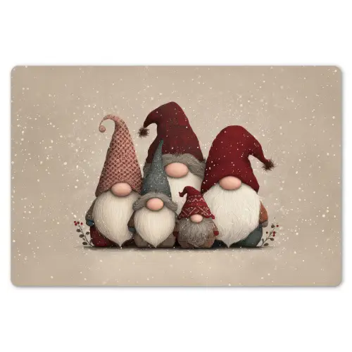 Kabouters - Kerst - Sneeuw - Puntmutsen Placemat vinyl groot -zzsfeer1_Kitchenyeah-website