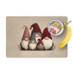 Kabouters - Kerst - Sneeuw - Puntmutsen Placemat vinyl groot -zzzproduct_Kitchenyeah-website