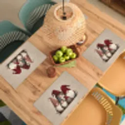 Kabouters - Kerst - Sneeuw - Puntmutsen Placemat vinyl groot -zzsfeer5_Kitchenyeah-website