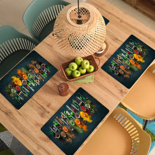 Kruiden - Specerijen - Lepels Placemat vinyl groot -zzsfeer5_Kitchenyeah-website