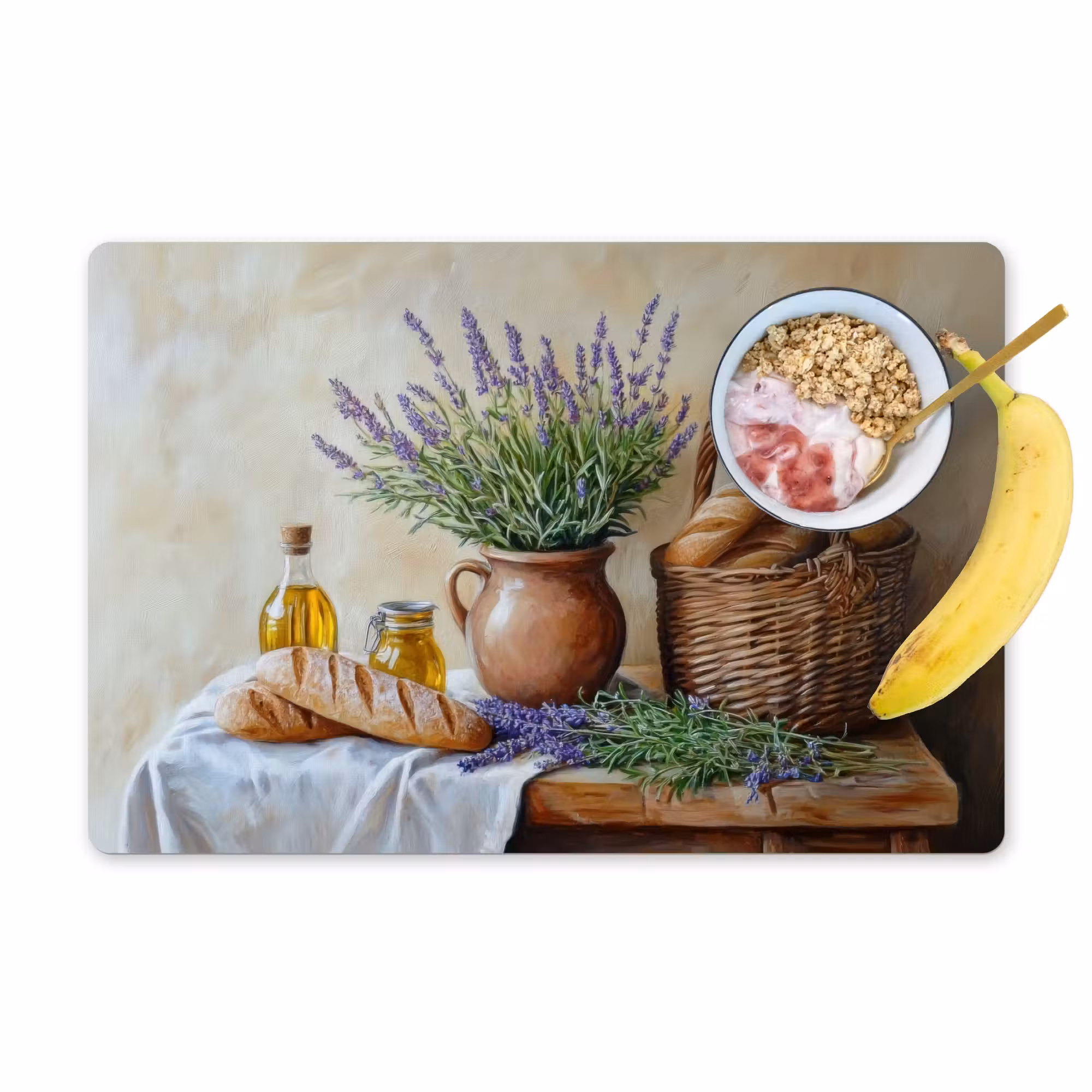 Placemat - 6 pieces - Lavender - Bread - Still Life
