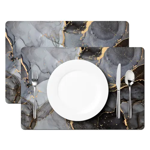 Marmer - Abstract - Goud - Grijs Placemat vinyl groot -zzsfeer2_Kitchenyeah-website