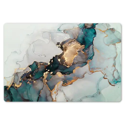 Marmer print - Goud - Blauw Placemat vinyl groot -zzsfeer1_Kitchenyeah-website