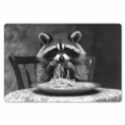 Wasbeer - Cute - Pasta - Tafelkleed - Zwart - Wit Placemat vinyl groot -zzsfeer1_Kitchenyeah-website