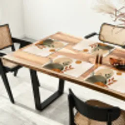Vormen - Rond - Bladeren - Beige Placemat vinyl groot -zzsfeer4_Kitchenyeah-website