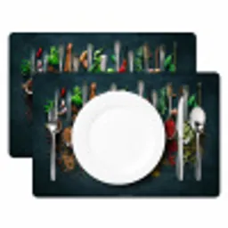 Kruiden - Lepels - Kleurrijk Placemat vinyl groot -zzsfeer2_Kitchenyeah-website