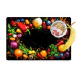 Groente - Graffiti - Kleurrijk - Koken - Abstract Placemat vinyl groot -zzzproduct_Kitchenyeah-website