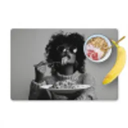 Vrouw - Pasta - Zwart - Wit Placemat vinyl groot -zzzproduct_Kitchenyeah-website