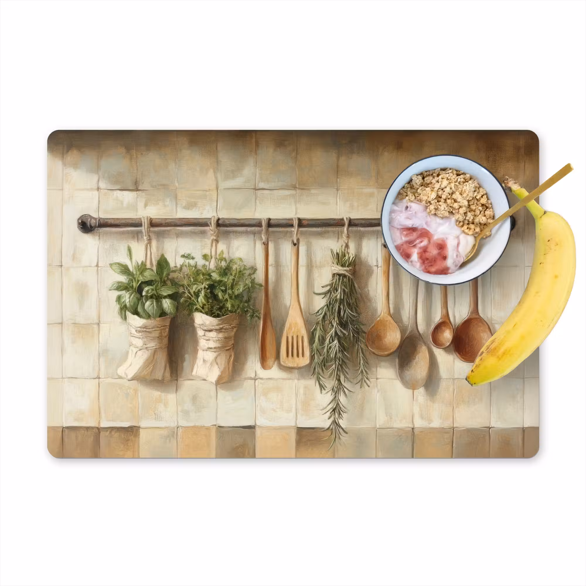 Placemat - 6 pieces - Wood - Kitchenware - Still Life - Tiles