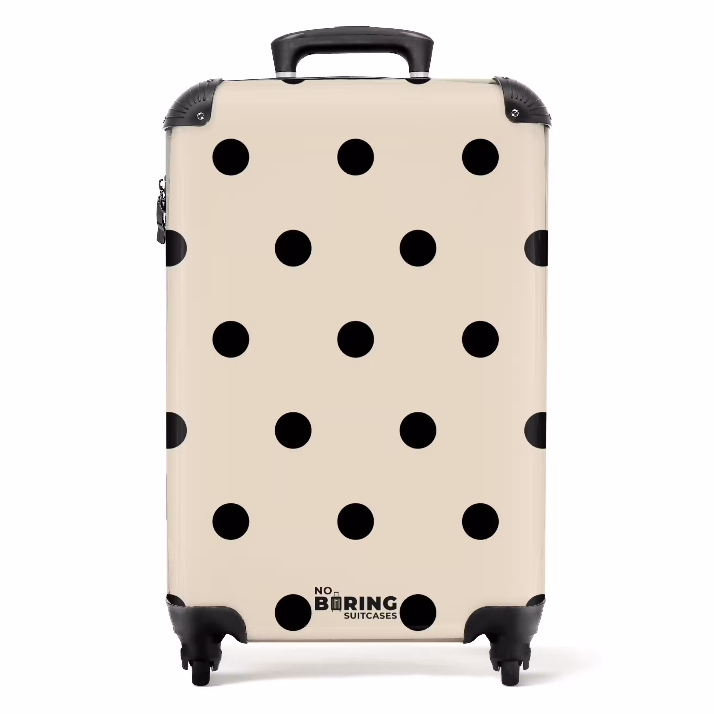 Suitcase - Beige background with black dots