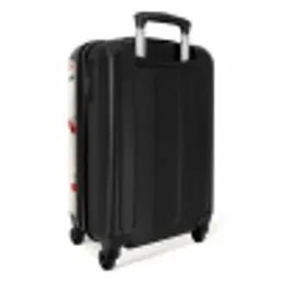 Beige achtergrond met patroon van grote kersen NBS - Handbagage koffer - Unisex middel -achterkant