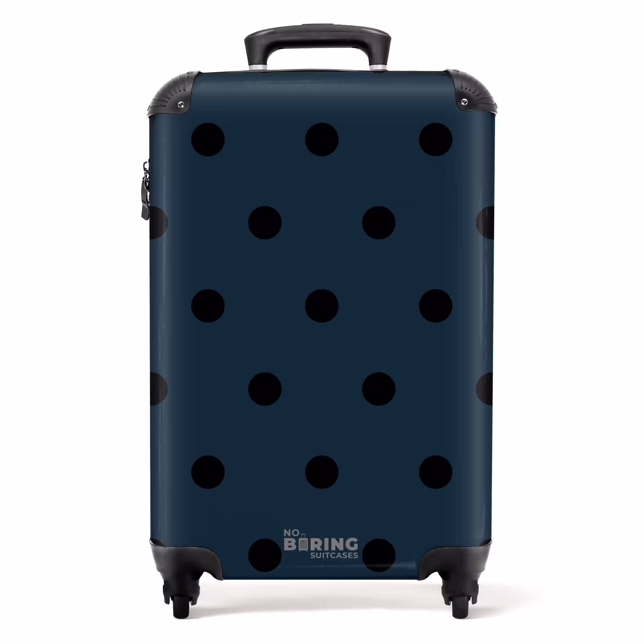 Suitcase - Blue background with black dots