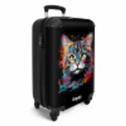 Kat met kleurrijke penseelstreken NBS - Handbagage koffer - Unisex middel -productfoto_3d