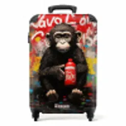 Chimpansee voor graffiti muur NBS - Handbagage koffer - Unisex middel -productfoto_recht