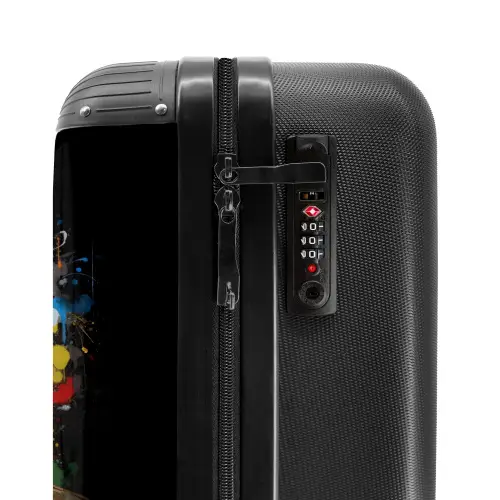 Chimpansee met koptelefoon en graffiti-spray NBS - Handbagage koffer - Unisex middel -slot