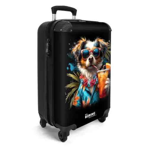 Hond in tropische sferen NBS - Handbagage koffer - Unisex middel -productfoto_3d