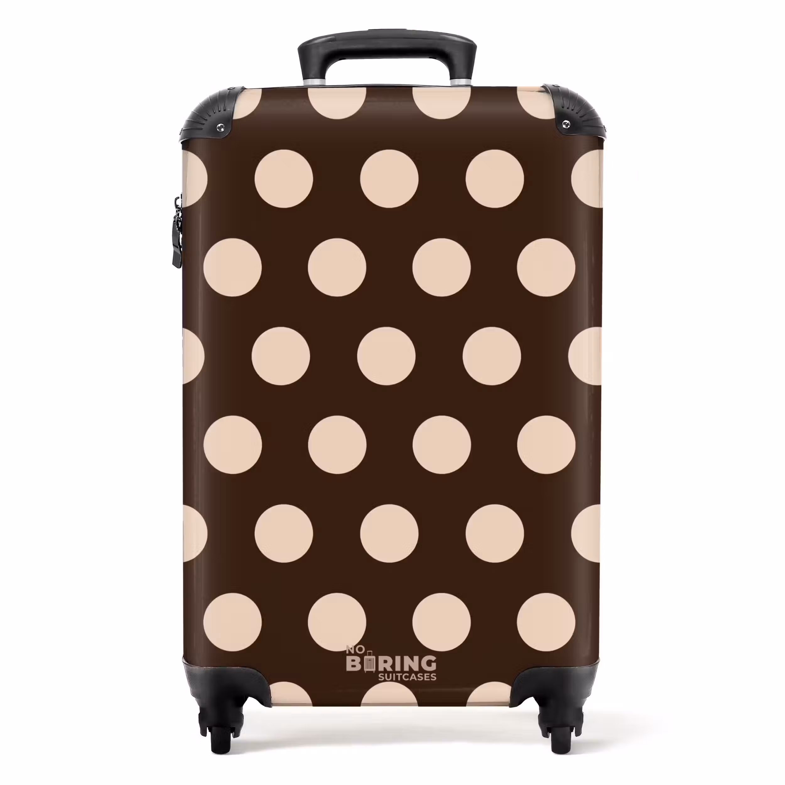 Suitcase - Dots pattern in different shades of brown