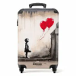 Meisje met ballonnen NBS - Handbagage koffer - Unisex middel -productfoto_recht