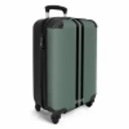 Groene achtergrond met dubbele verticale zwarte strepen NBS - Handbagage koffer - Volwassenen Unisex middel -productfoto_3d