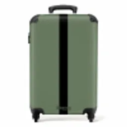 Minimal - Grijsgroen met zwarte streep NBS - Handbagage koffer - Unisex middel -productfoto_recht