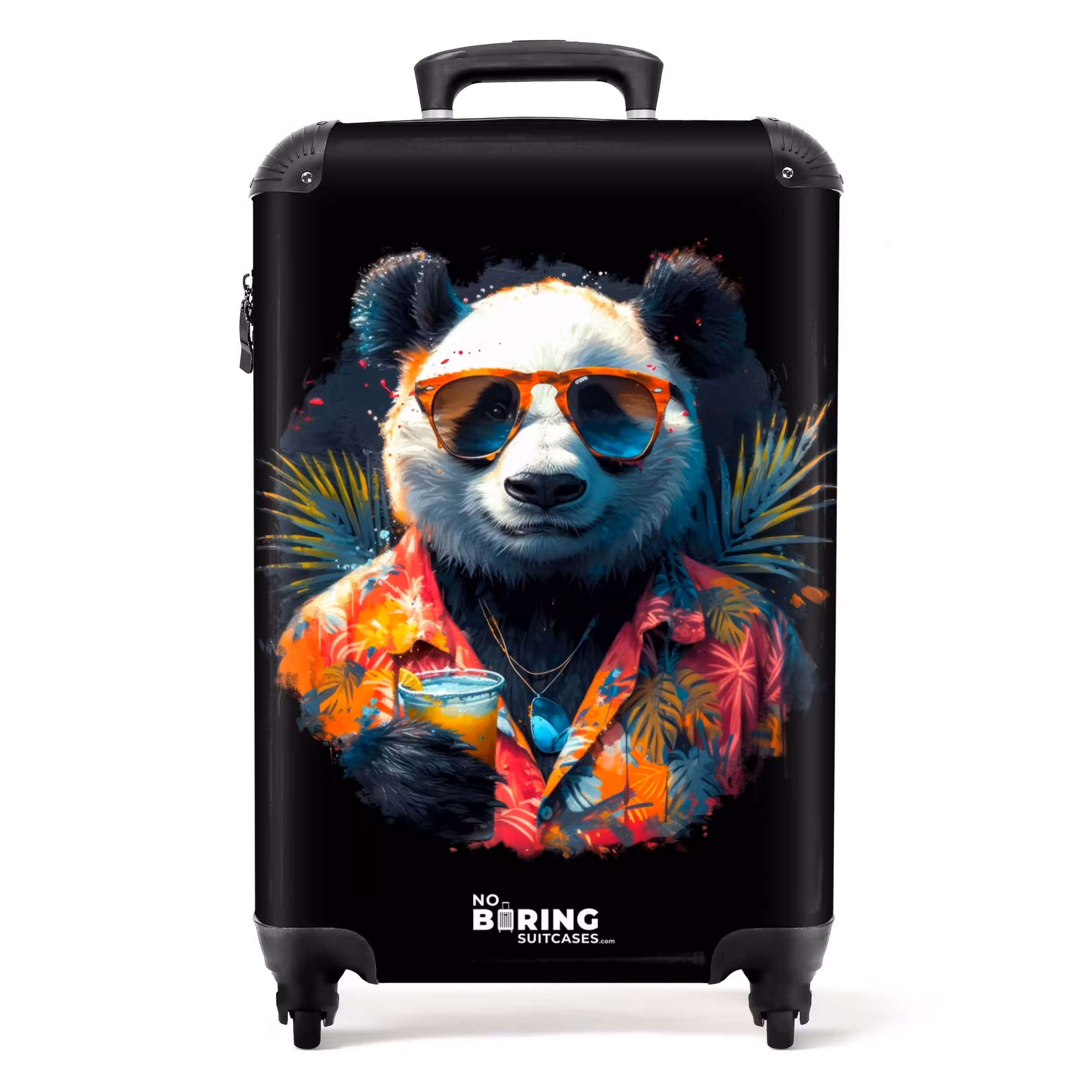 Suitcase - Panda as tropical street art